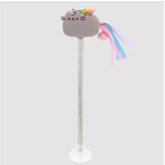 Pusheen Kitty Cat Unicorn Bobble Pastel Tassel Tail Pink Bell & Suction Cup New! - Picture 2 of 5